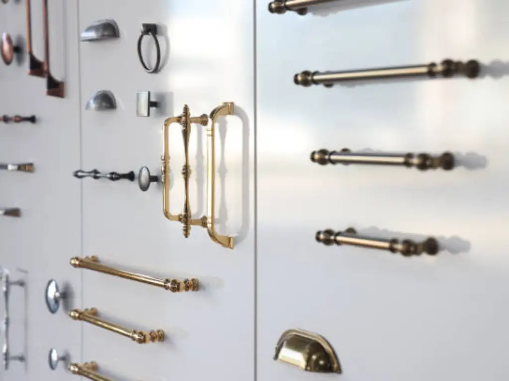 Cabinet handles on white background
